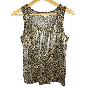 Cato Leopard Sequin Tank Top